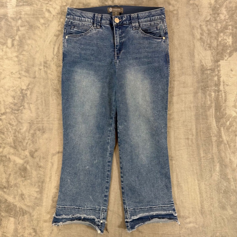 Democracy Ab Solution Flare Crop Jeans Women's Size 10 Blue Denim Pants